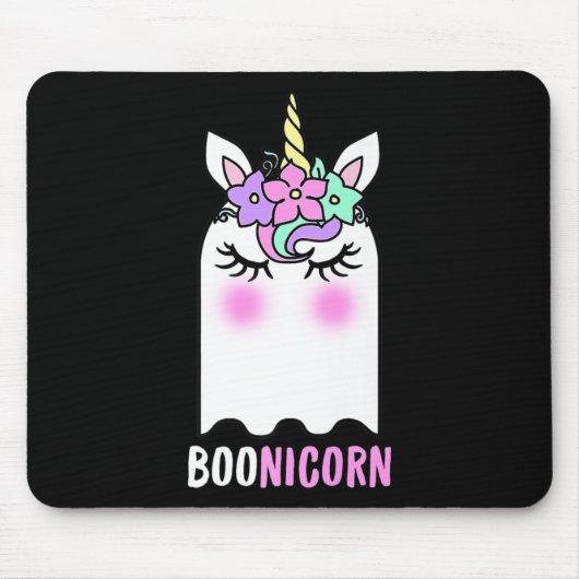 Fun Boonicorn Gift Ghost Unicorn Boo Retro Hallowe Mousepad (Vorne)