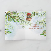 Fun Boss Christmas Owl Tierwelt Natur Karte (Innenseite)