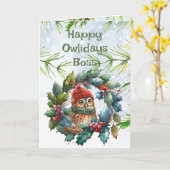 Fun Boss Christmas Owl Tierwelt Natur Karte (Gelbe Blume)