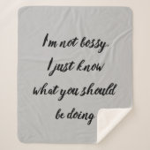 Fun Bossy Boss Quote Sprichwort Sherpadecke (Vorderseite)
