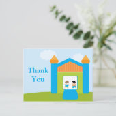 Fun Bounce House Jungs danken Ihnen Postcard Postkarte (Stehend Vorderseite)