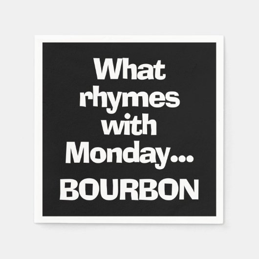 Fun Bourbon Black Cocktail Serviette (Vorderseite)