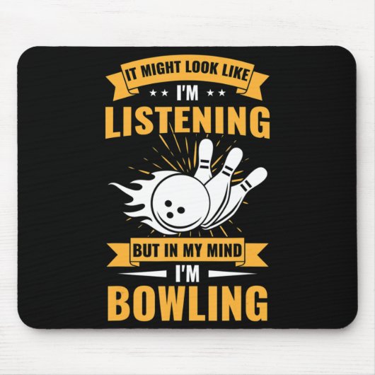 Fun Bowler Sport Lover im Kopf Ich bin Bowling Mousepad (Vorne)