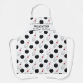 Fun Bowling Ball Button Custom Koch Bowler Name Sc Schürze (Vorderseite)