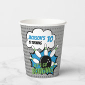 Fun Bowling Birthday Boy Pappbecher (Rückseite)