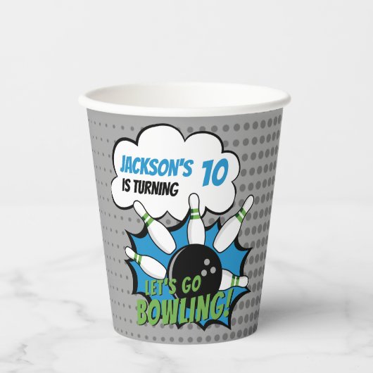 Fun Bowling Birthday Boy Pappbecher (Vorderseite)
