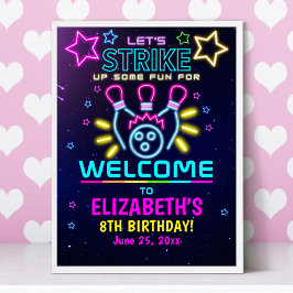 Fun Bowling Birthday Girl Poster