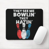 Fun Bowling Geschenk für Männer Frauen oder Vater Mousepad (Mit Mouse)