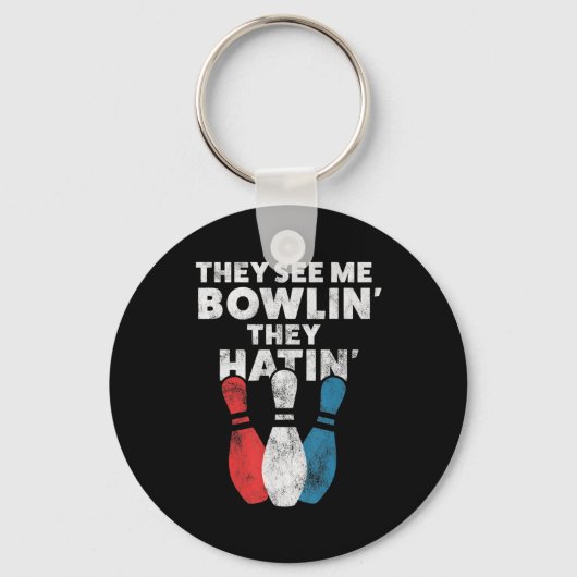 Fun Bowling Geschenk für Männer Frauen oder Vater Schlüsselanhänger (Vorderseite)