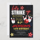 Fun Bowling party for Kids Einladung (Vorderseite)
