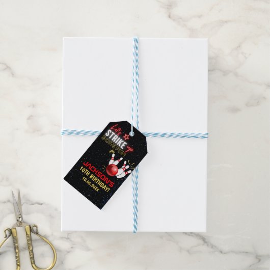 Fun Bowling party for Kids Geschenkanhänger (Mit Garn)