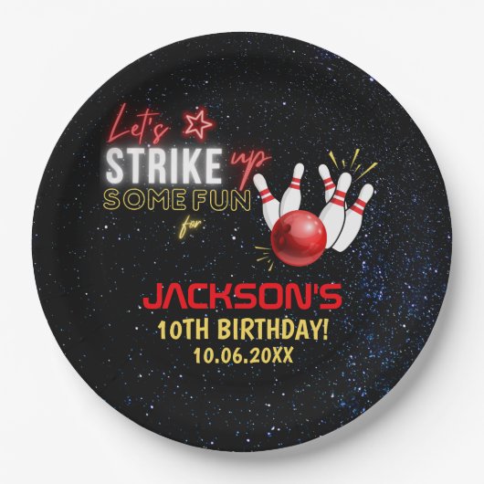 Fun Bowling party for Kids Pappteller (Vorderseite)