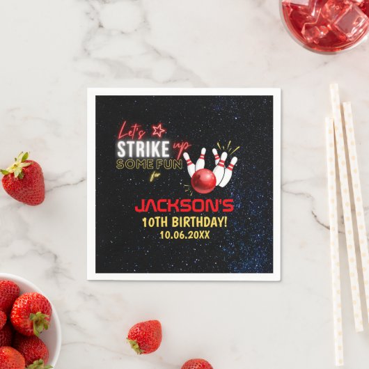 Fun Bowling party for Kids Serviette (Beispiel)