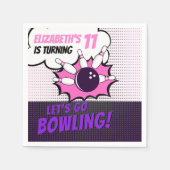 Fun Bowling-Style Birthday Girls Serviette (Vorderseite)