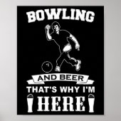 Fun Bowling Team Vater Geschenk Bowling und Bier Poster (Vorne)