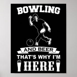 Fun Bowling Team Vater Geschenk Bowling und Bier Poster