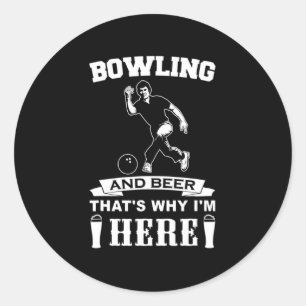 Fun Bowling Team Vater Geschenk Bowling und Bier Runder Aufkleber