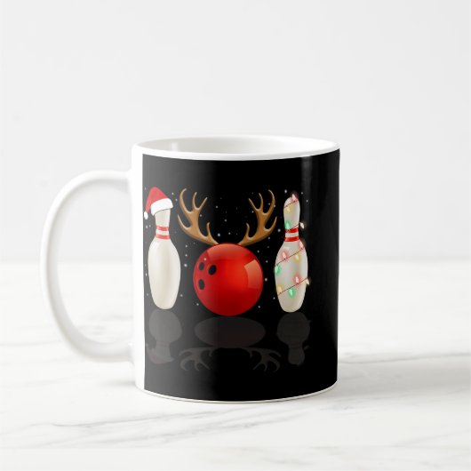 Fun Bowling Weihnachten Weihnachtsmannmütze Weihna Kaffeetasse (Links)