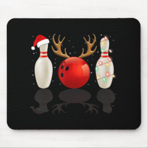 Fun Bowling Weihnachten Weihnachtsmannmütze Weihna Mousepad