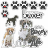 Fun Boxer Dog Stickers Aufkleber (Vorderseite)