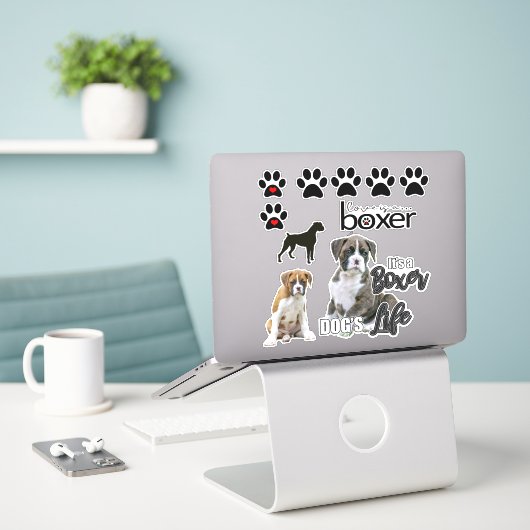 Fun Boxer Dog Stickers Aufkleber (Laptop auf Schreibtisch)