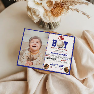 Fun Boy Baseball Baby Shower Individuelle Sportp Einladung