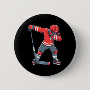 Fun Boy Kid Ice Hockey Dab Apparel Button
