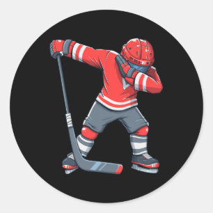 Fun Boy Kid Ice Hockey Dab Apparel Runder Aufkleber