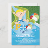 Fun Boy Pool Geburtstagsfeier Einladung (Vorderseite)