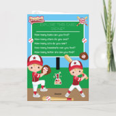 Fun Boys Baseball Farbing Page Happy Birthday Karte (Rückseite)