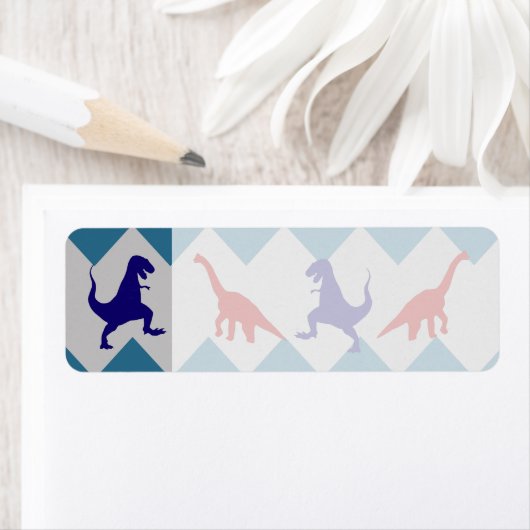 Fun Boys Dinosaurs Red Blue Chevron Pattern (Insitu)