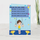 Fun Boys Gymnastik Word Search Happy Birthday Karte (Rückseite)