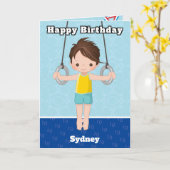 Fun Boys Gymnastik Word Search Happy Birthday Karte (Gelbe Blume)