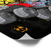 Fun Boys Halloween Monster Truck Pumpkin Mummy Din Poster (Ecke)