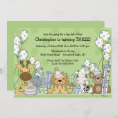 Fun Boys Safari Tiere Geburtstag Einladung (Vorne/Hinten)