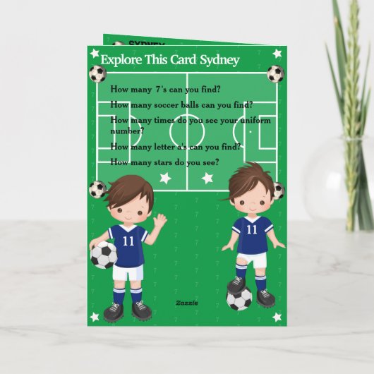 Fun Boys Soccer Du bist ein unglaublich glückliche Karte (Rückseite)