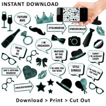 Fun Brautparty Foto Stand Aquamarin druckbare Prop