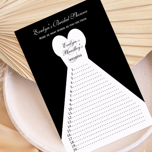 Fun Brautparty Word Games - Black