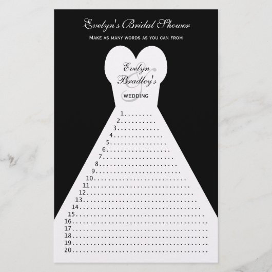 Fun Brautparty Word Games - Black (Vorderseite)