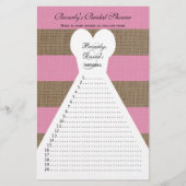 Fun Brautparty Word Games - Rosa Flyer (Vorne)