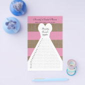 Fun Brautparty Word Games - Rosa Flyer (Einzeln)