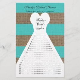 Fun Brautparty Word Games Türkis