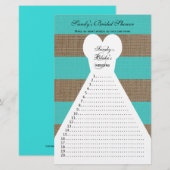 Fun Brautparty Word Games Türkis (Vorne/Hinten)