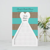 Fun Brautparty Word Games Türkis (Stehend Vorderseite)