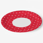 Fun breites, helles, weißes Dainty Dots Streifen Pappteller (Schrägansicht)