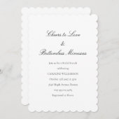 Fun Bridal Brunch Mimosas Funny Zitat Schwarz-weiß Einladung (Vorne/Hinten)