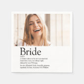 Fun Bride Definition Brautparty Foto Serviette (Vorderseite)