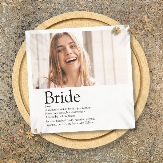 Fun Bride Definition Brautparty Foto Serviette