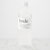 Fun Bride Definition Brautparty Hochzeit Wasserflaschenetikett (Vorderseite)