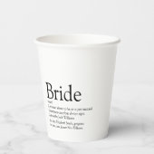 Fun Bride Definition Brautparty Modernes Pappbecher (Rückseite)